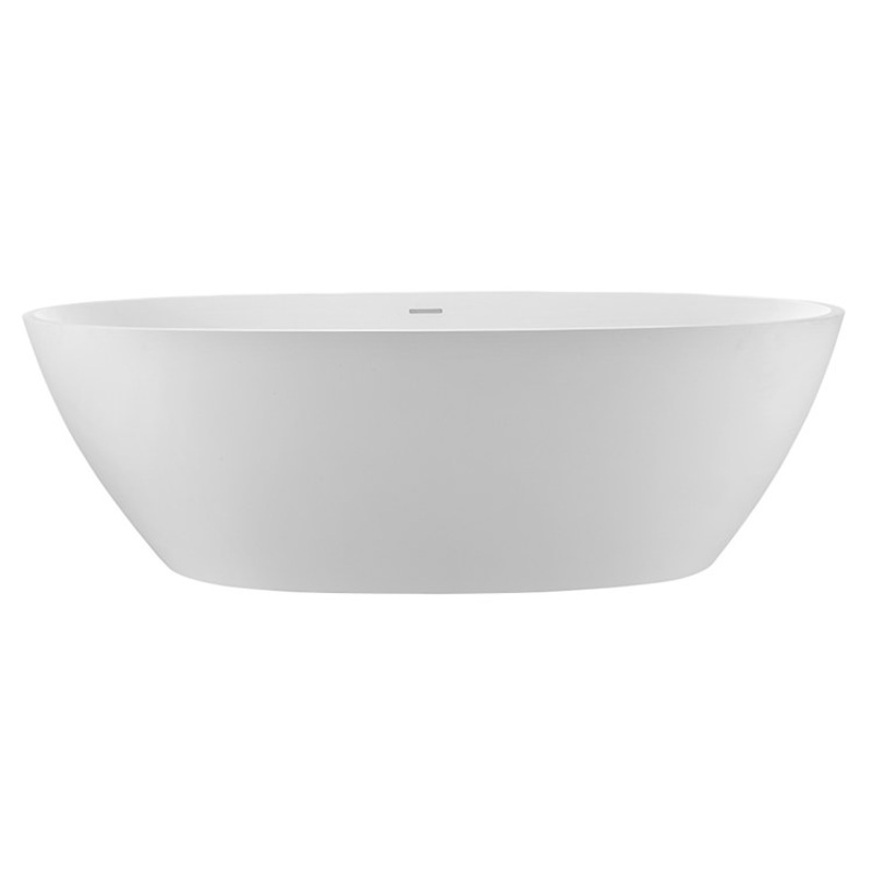 Soaking Tub Alissa 70.5 x 37 Inch Freestanding/Undermount Center White Matte Sculpturestone 102 Gallons 21-1/4 Inch