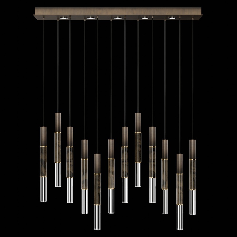 Antonia 61″W Rectangular Pendant Bronze/Brass/Charcoal