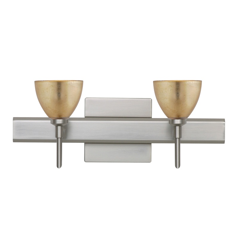 Besa 2SW-1758GF-SN-SQ Divi Two Light Wall Sconce Satin Nickel