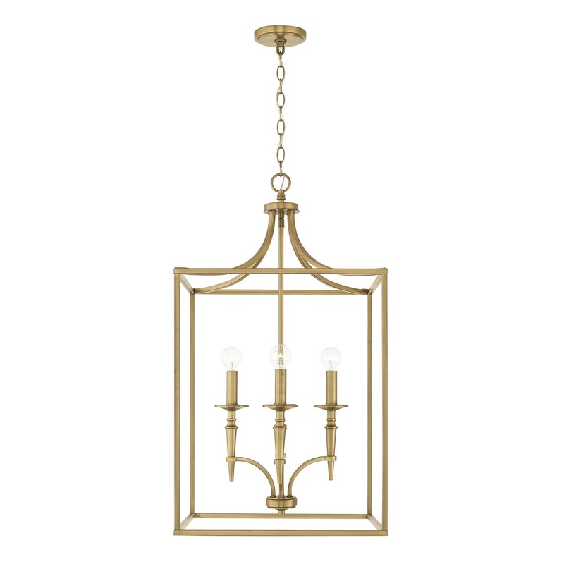 Capital Lighting 542641AD Abbie 4 Light Foyer Aged Brass
