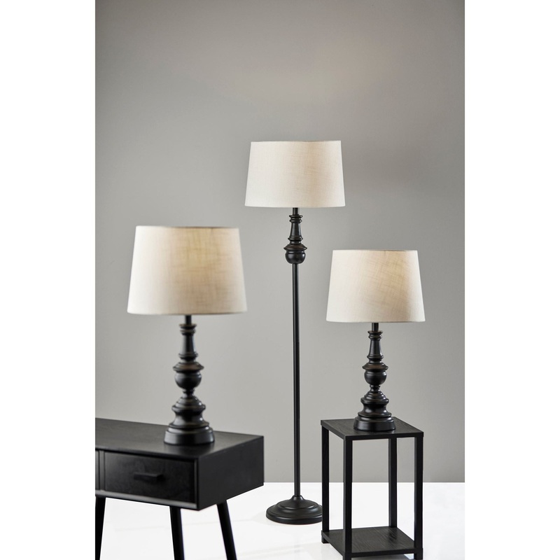 Chandler 3 Piece Floor and Table Lamp Set Dark Bronze