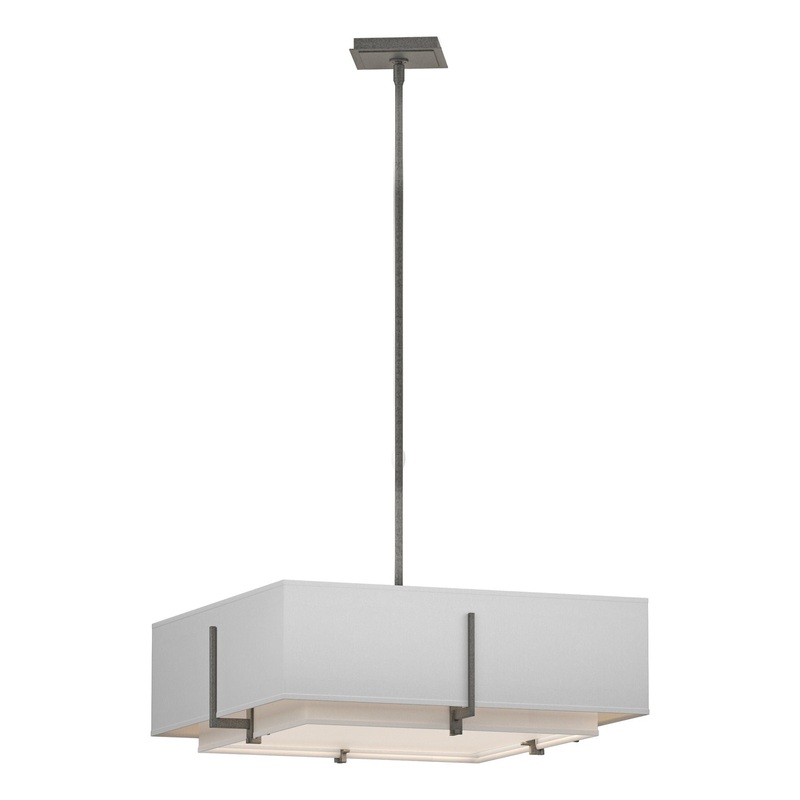 Exos Square Double Shade Pendant Natural Iron Natural Anna Inner Shade & Natural Anna Outer Shade