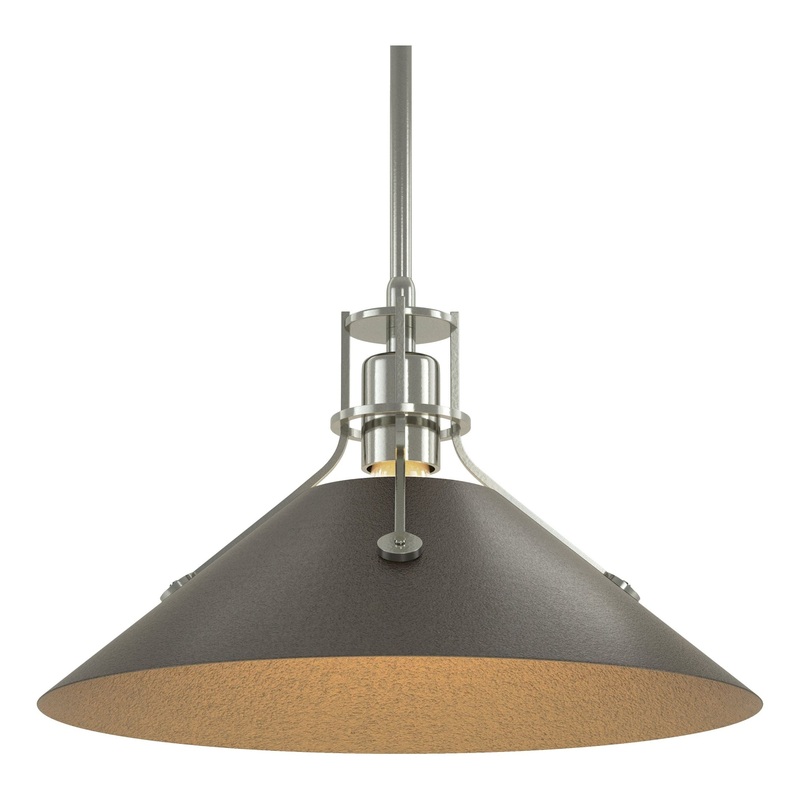 Henry Medium Steel Shade Pendant Sterling Oil Rubbed Bronze