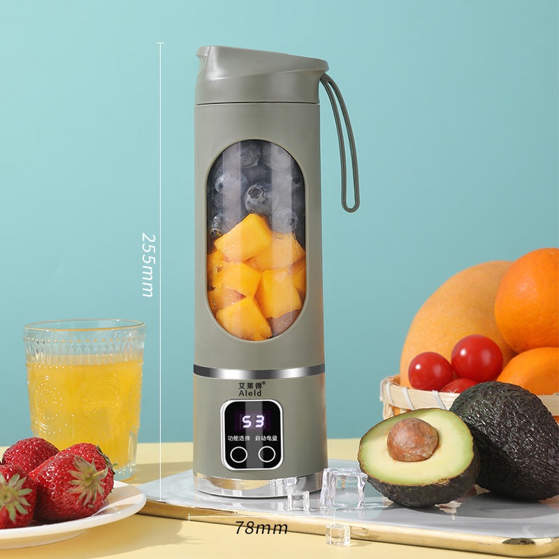 Portable Electric Juicer Blender – 450ml USB Rechargeable Smoothie Maker with 12 Blades(Green)