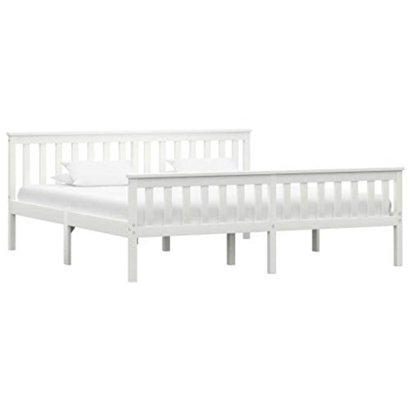 SKM Telaio del Letto Bianco in Legno Massello di Pino 180×200 cm (27.55kg) Bianco-3219