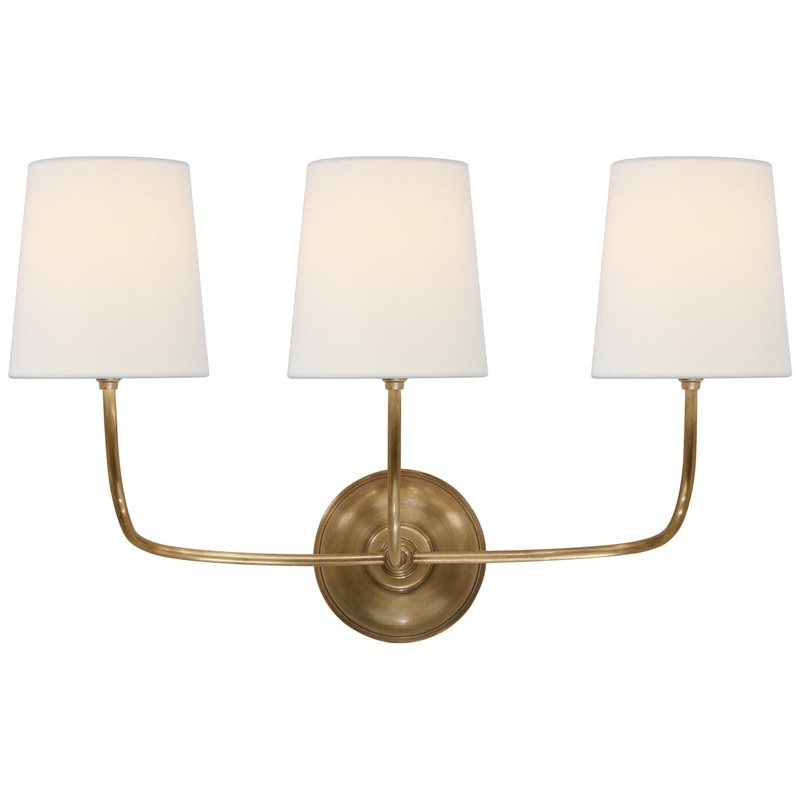 Three Light Wall Sconce from the Vendome Collection in Hand-Rubbed Antique Brass Finish by Visual Comfort Signature