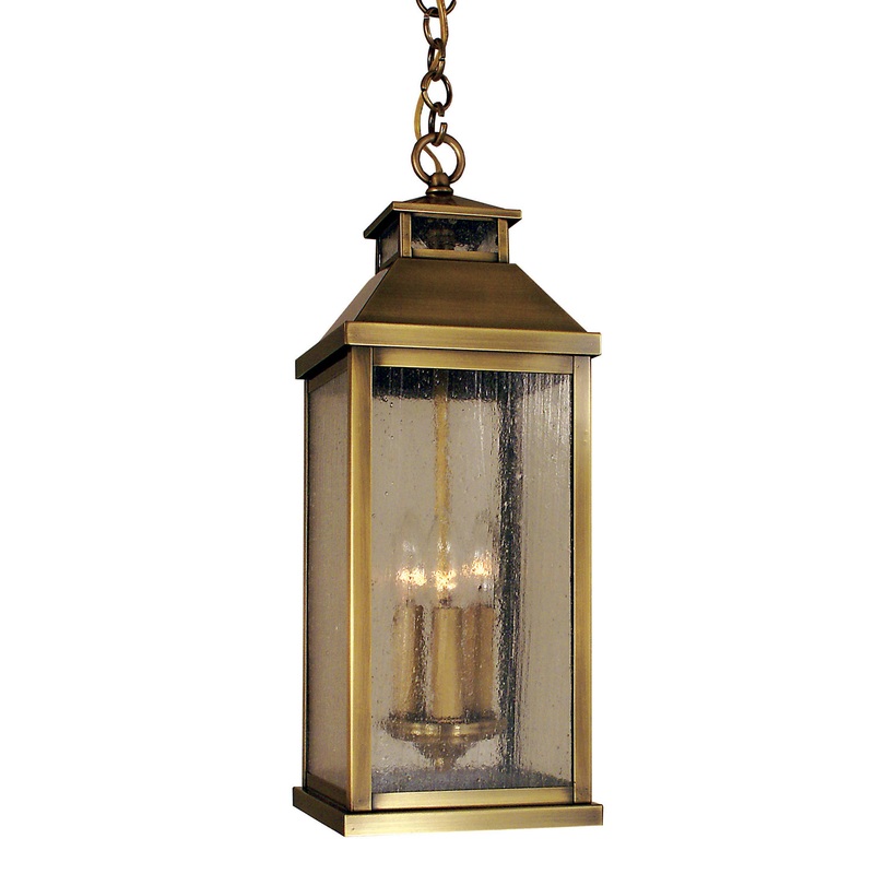 Arroyo CAH-7LCS-AB Canterbury Three Light Pendant Antique Brass