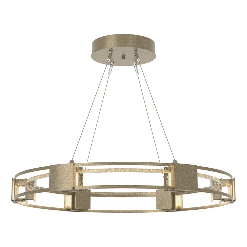 Aura Glass Pendant Soft Gold Seeded Clear Glass (II)