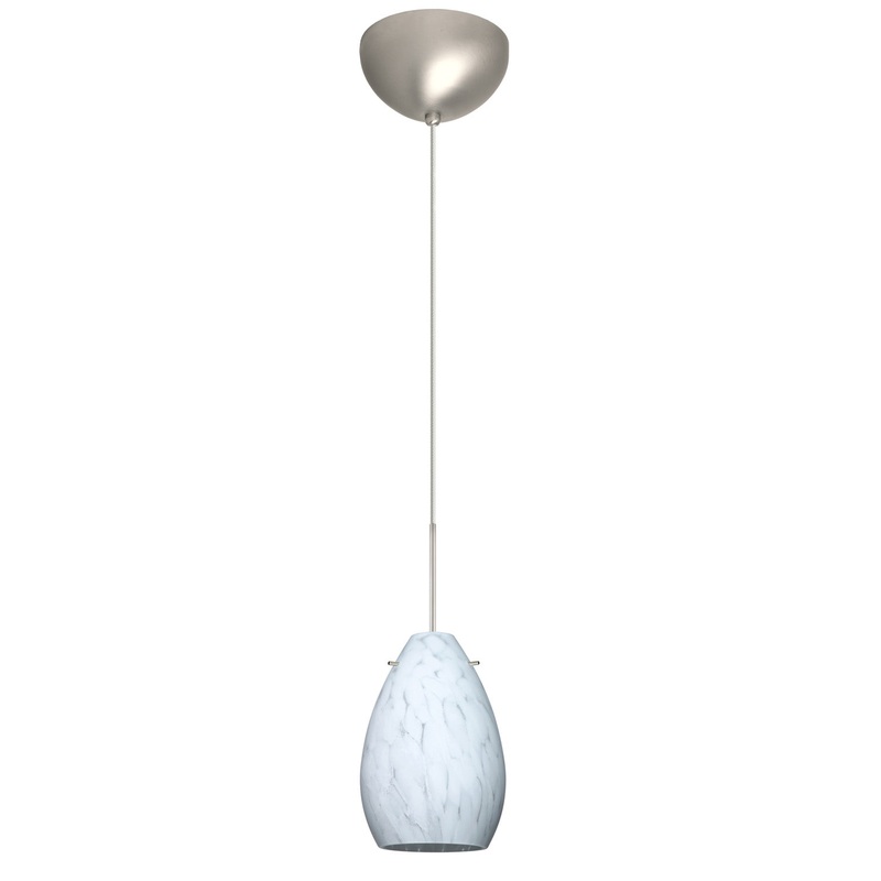 Besa 1XC-171319-LED-SN Pera One Light Pendant Satin Nickel