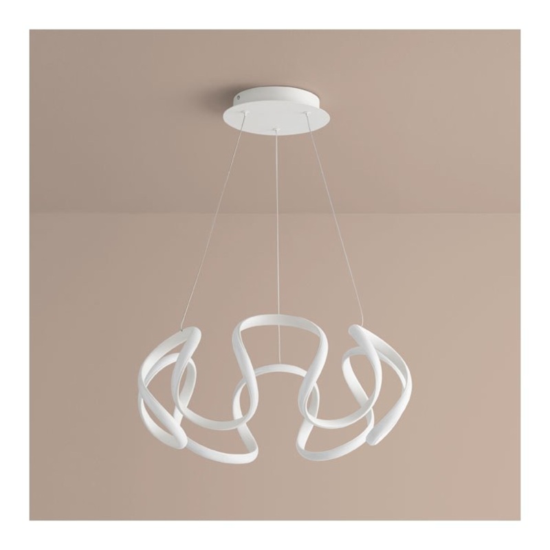 Cirro Single-Light 22″ Chandelier – White