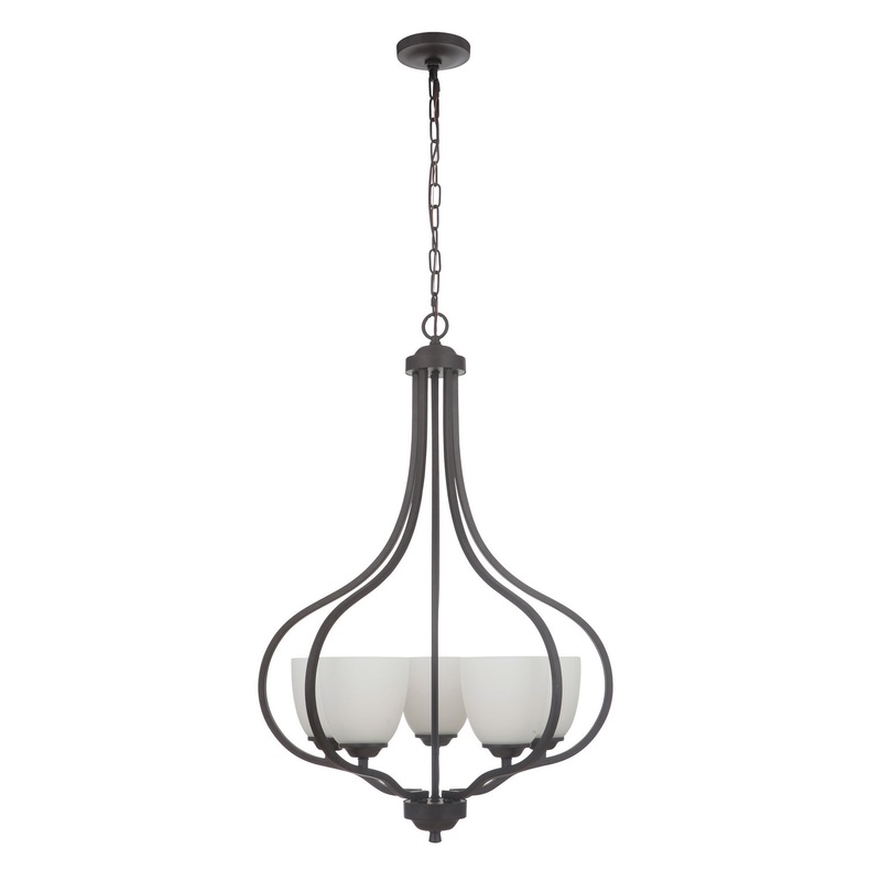 Craftmade 49935-ESP-WG Serene Five Light Foyer Pendant Espresso (Discontinued)