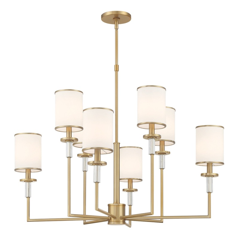 Eight Light Chandelier from the Hatfield Collection in Vibrant Gold Finish by Crystorama