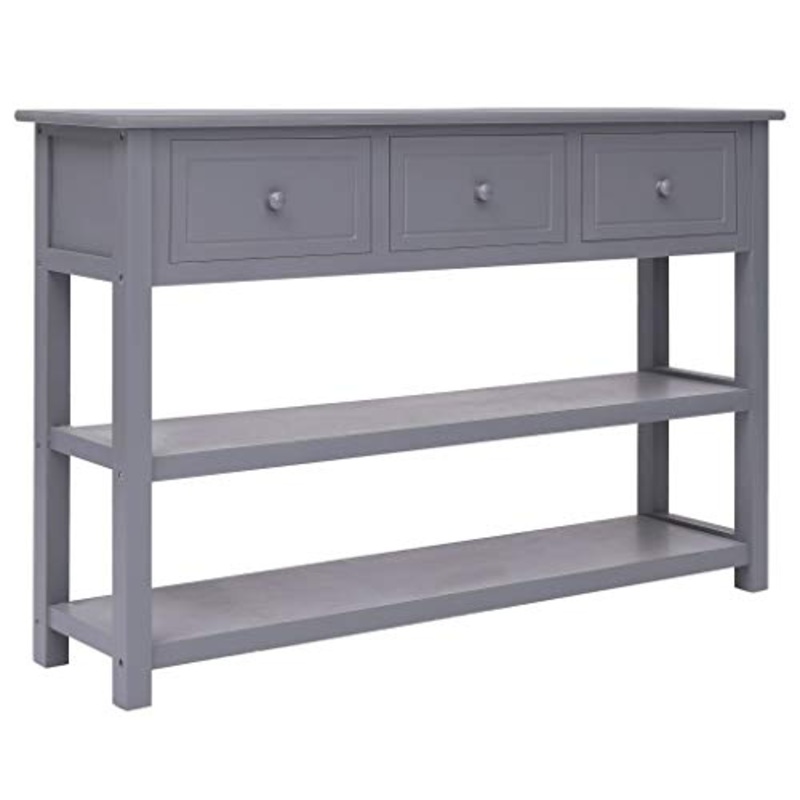 FAMIROSA Credenza Grigia 115x30x76 cm in Legno