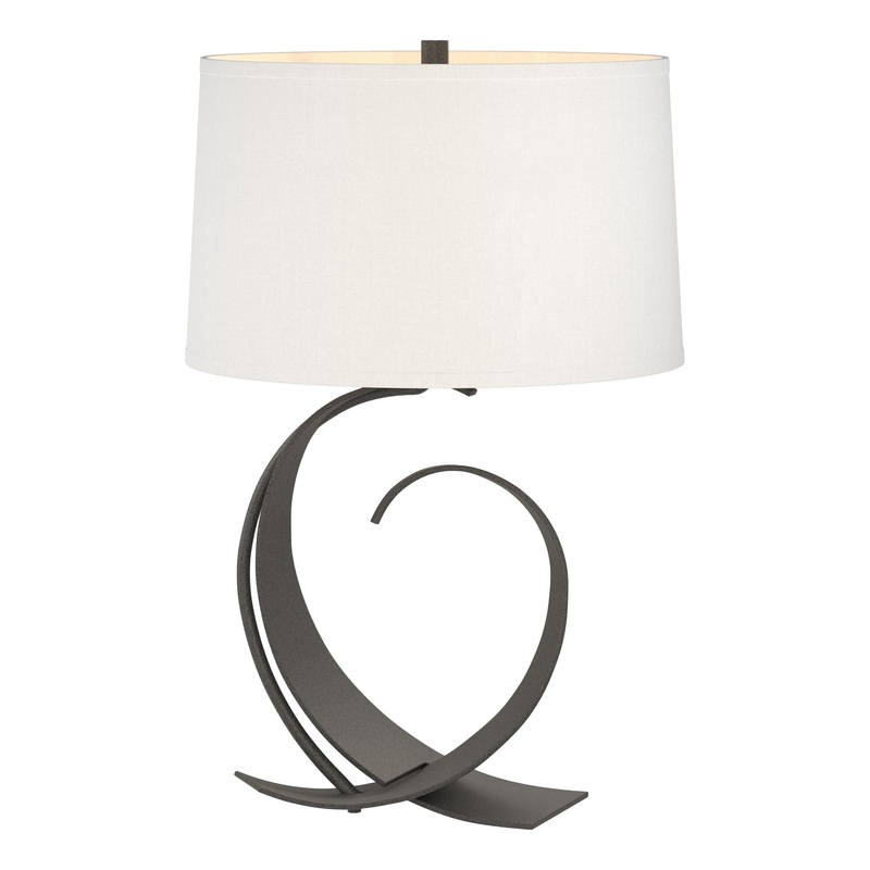 Fullered Impressions Table Lamp Natural Iron Natural Anna Shade (SF)