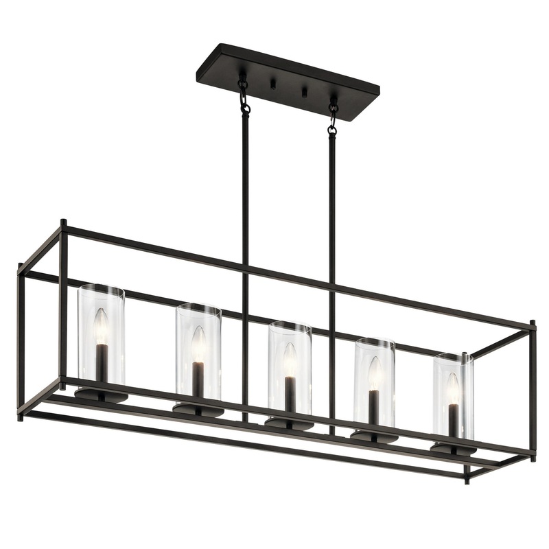 Kichler 43995OZ Five Light Linear Chandelier, Olde Bronze