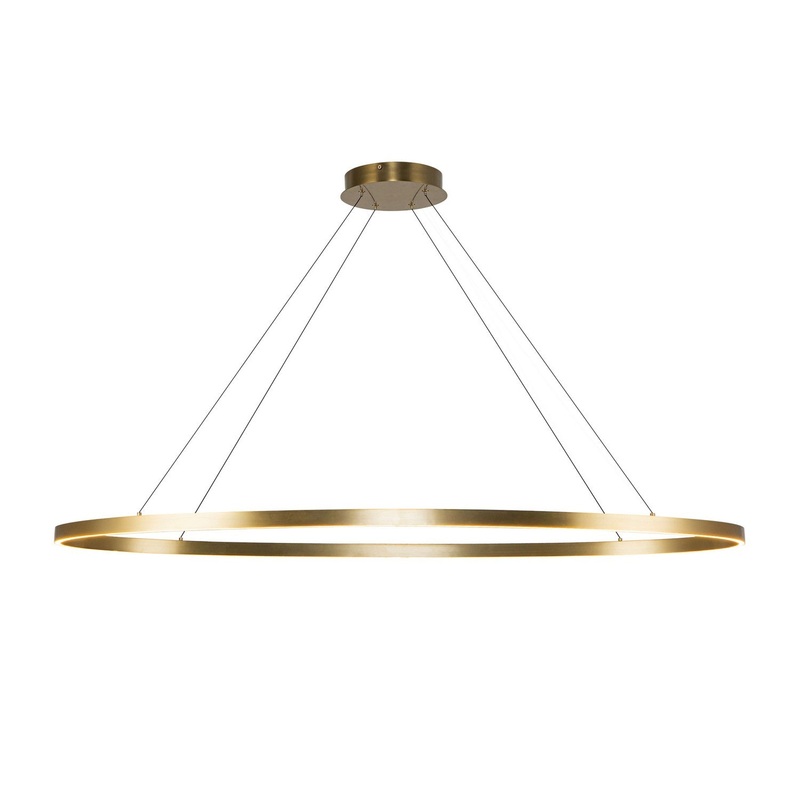 LED Linear Pendant from the Ovale Collection in Brushed Gold Finish by Kuzco Lighting