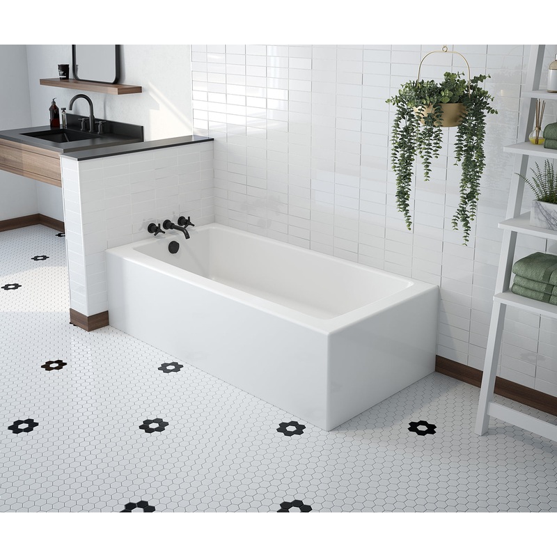 MAAX 106815-000-002-001 Mackenzie Corner Access 6030 AcrylX Corner Left-Hand Drain Bathtub in White