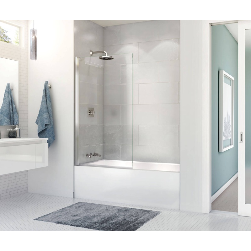 MAAX 137501-900-084-000 Edge Square 34 x 58 in. 8 mm Tub Screen for Alcove Installation with Clear glass in Chrome