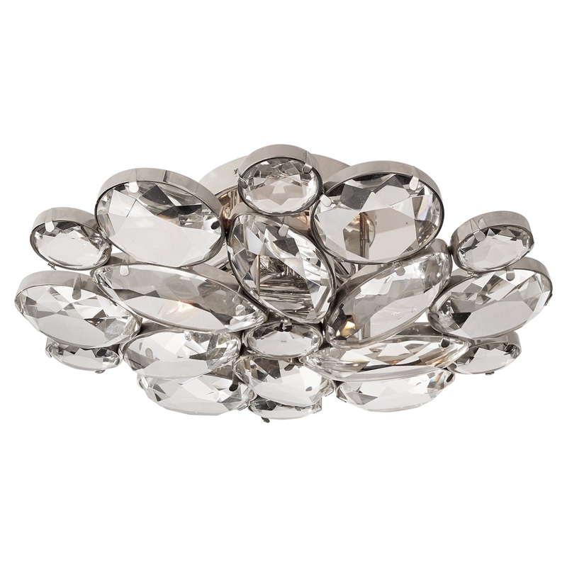 Three Light Flush Mount from the Lloyd Collection in Polished Nickel Finish by Visual Comfort Signature