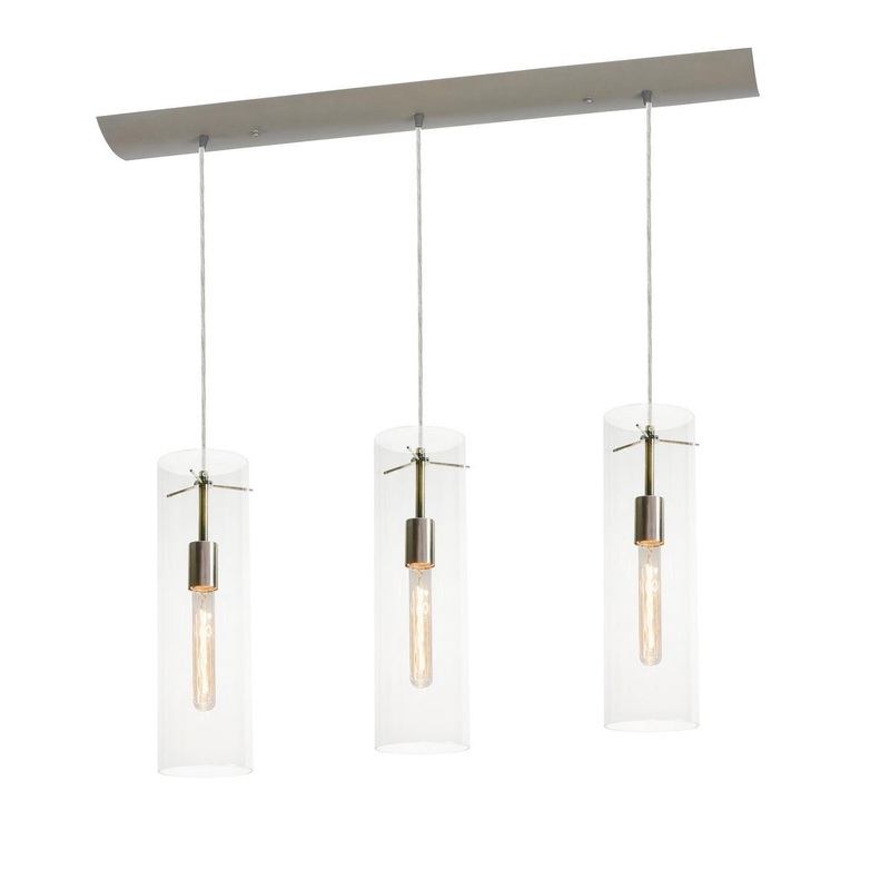 Three Light Pendant from the View Collection in Satin Nickel Finish by AFX Lighting