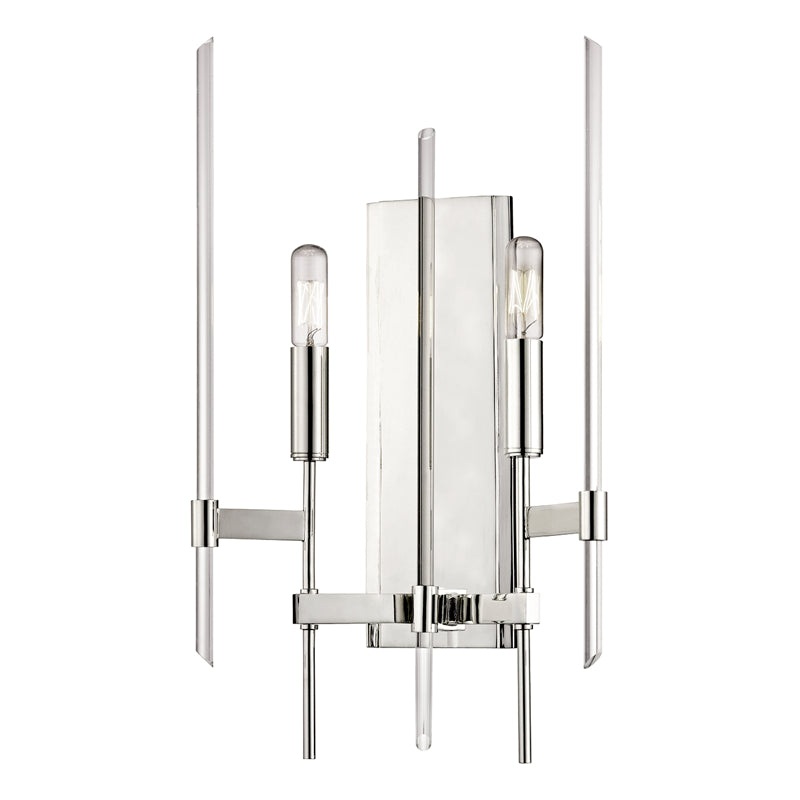 Two Light Wall Sconce from the Bari Collection in Polished Nickel Finish by Hudson Valley