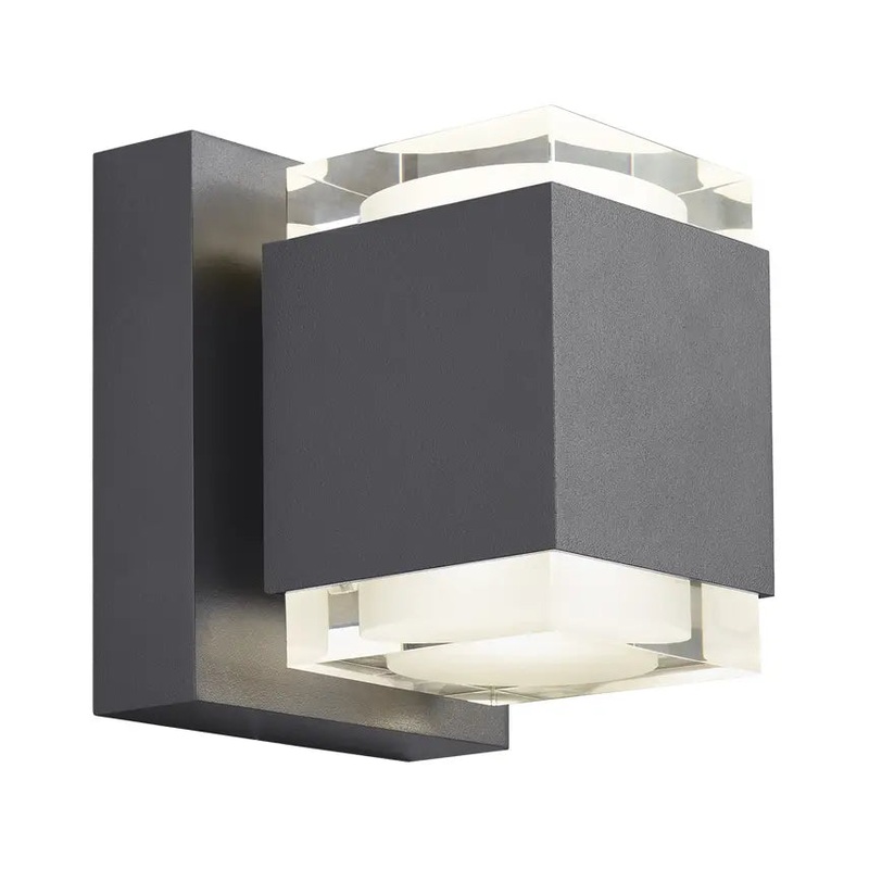 Voto 6 Outdoor Wall Up & Downlight Charcoal In-Line Fuse
