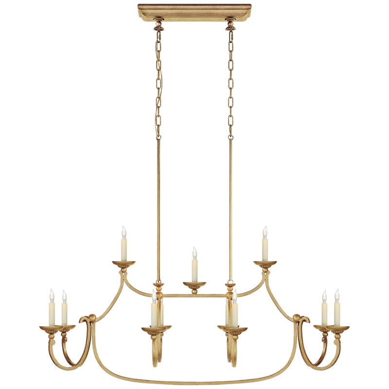 11 Light Linear Pendant from the Flemish Collection in Gilded Iron Finish by Visual Comfort Signature