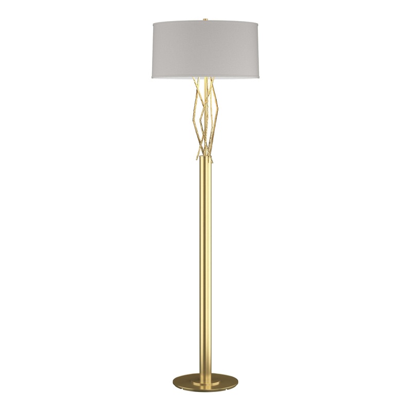 Brindille Floor Lamp Modern Brass Flax Shade (SE)