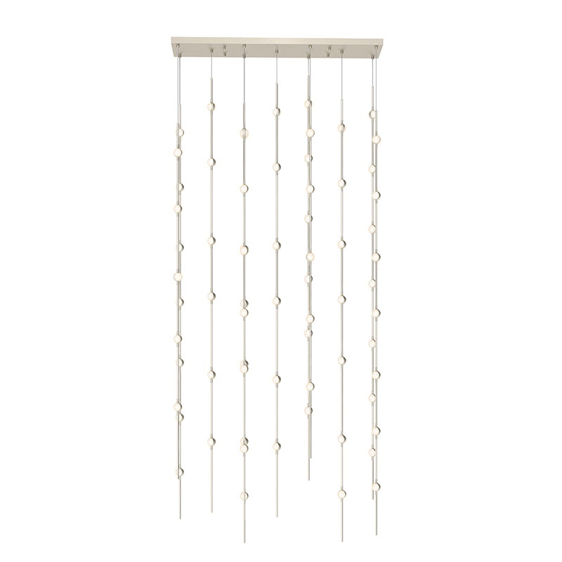 Constellation Andromeda 36″ Rectangle LED Pendant Satin Nickel with White Optical Acrylic 3000K 10′ Adjustable Cord