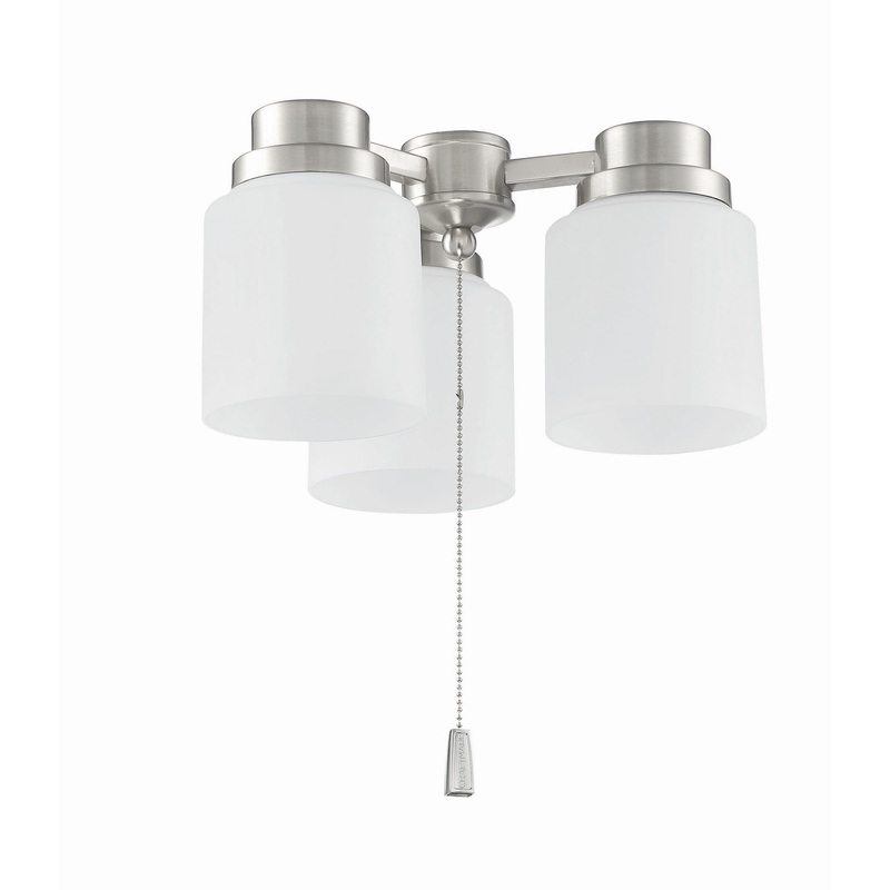 Craftmade LK301102-BNK-WG-LED Fan Light Kit Brushed Polished Nickel (Discontinued)