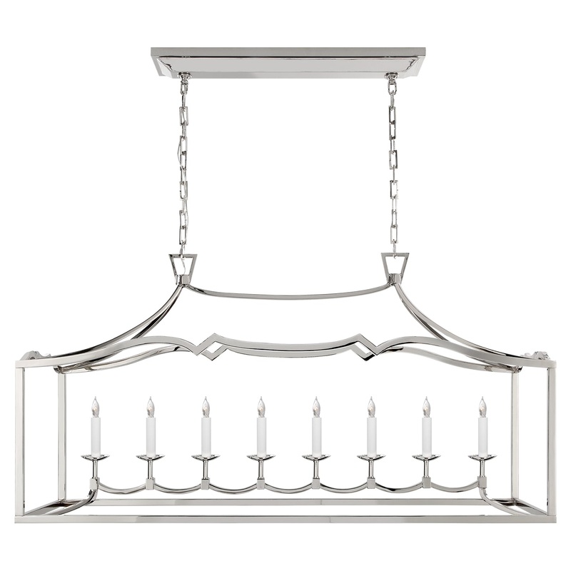 Eight Light Linear Pendant from the Darlana Fancy Collection in Polished Nickel Finish by Visual Comfort Signature