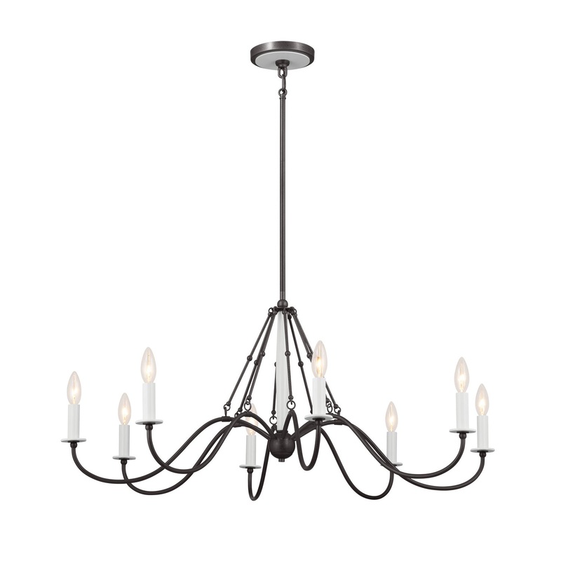 Kichler 52456AVI Eight Light Chandelier, Anvil Iron