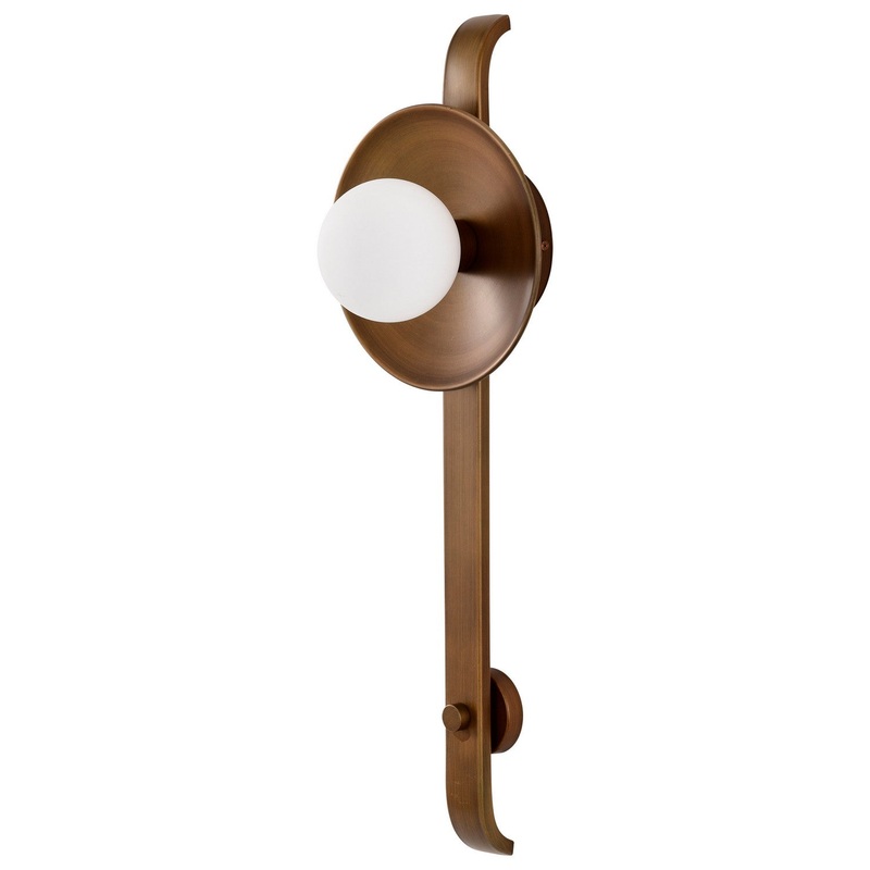 One Light Wall Sconce from the Colby Collection in Natural Brass Finish by Nuvo Lighting