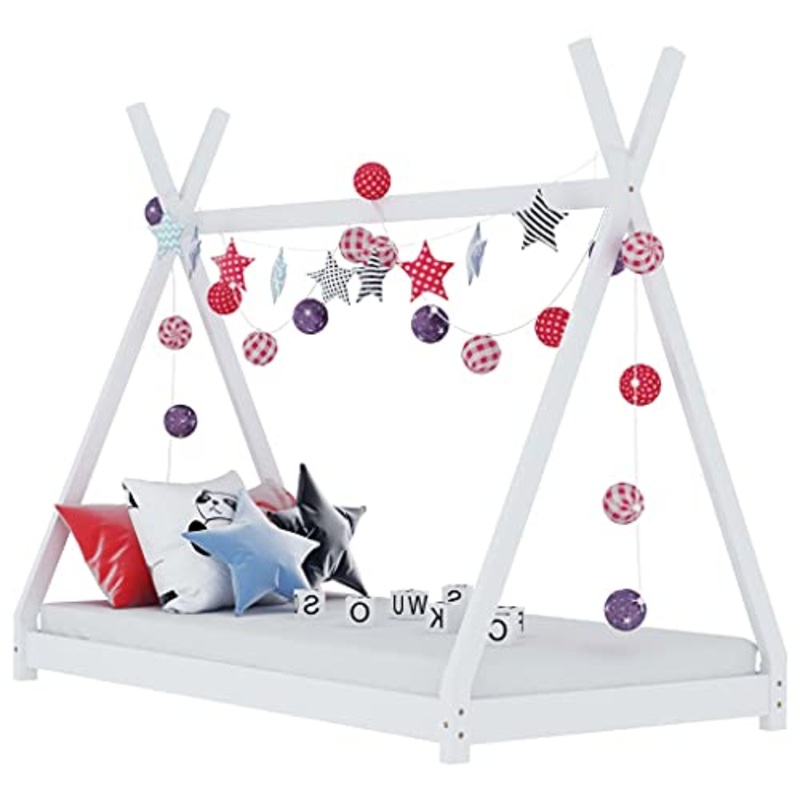 SKM Giroletto per Bambini Bianco in Massello di Pino 80×160 cm B