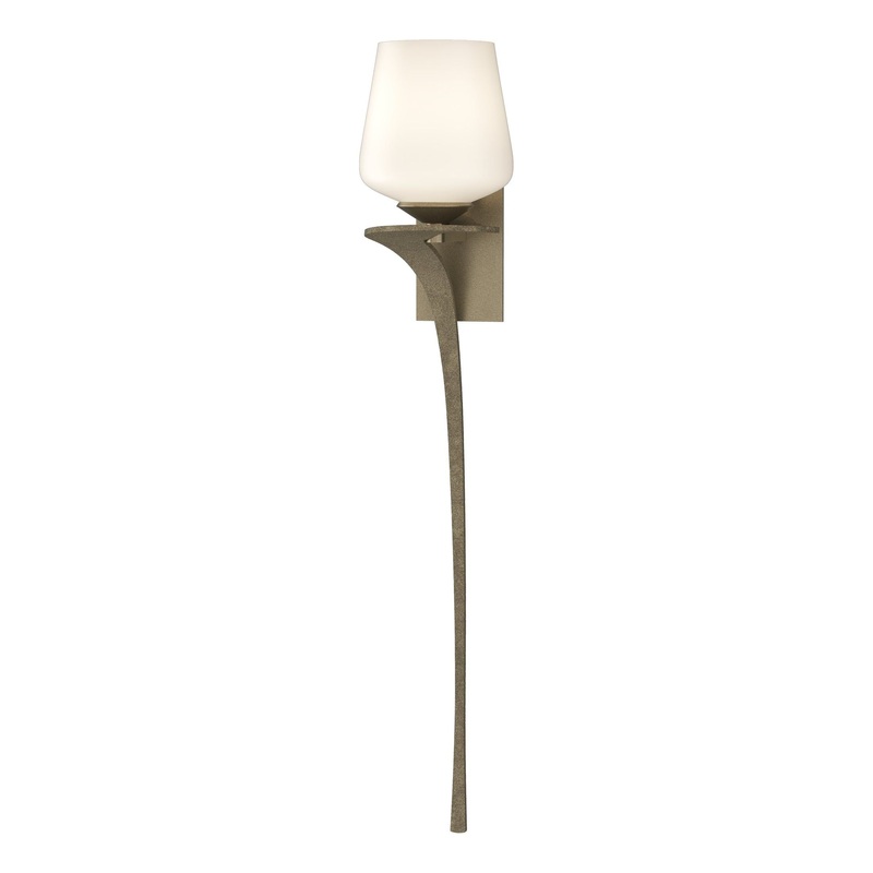 Antasia Single Glass 1-Light Sconce Soft Gold Left