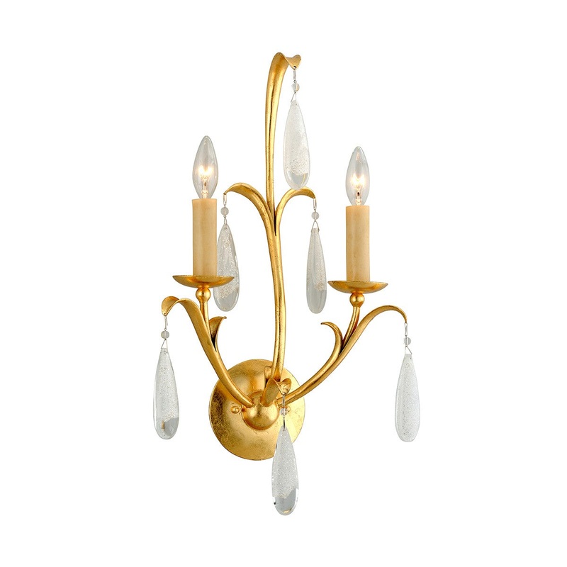 Corbett Lighting 293-12-GL Prosecco Two Light Wall Sconce Gold Leaf (Discontinued)