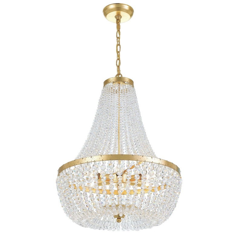 Crystorama 608-GA Rylee Six Light Chandelier Antique Gold