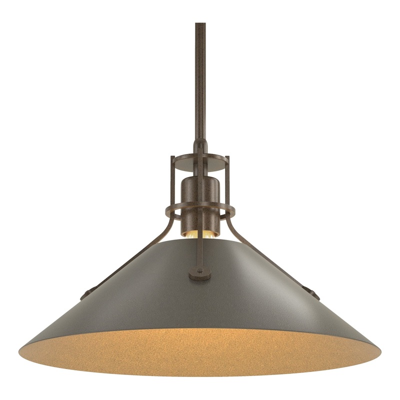 Henry Medium Steel Shade Pendant Bronze Dark Smoke