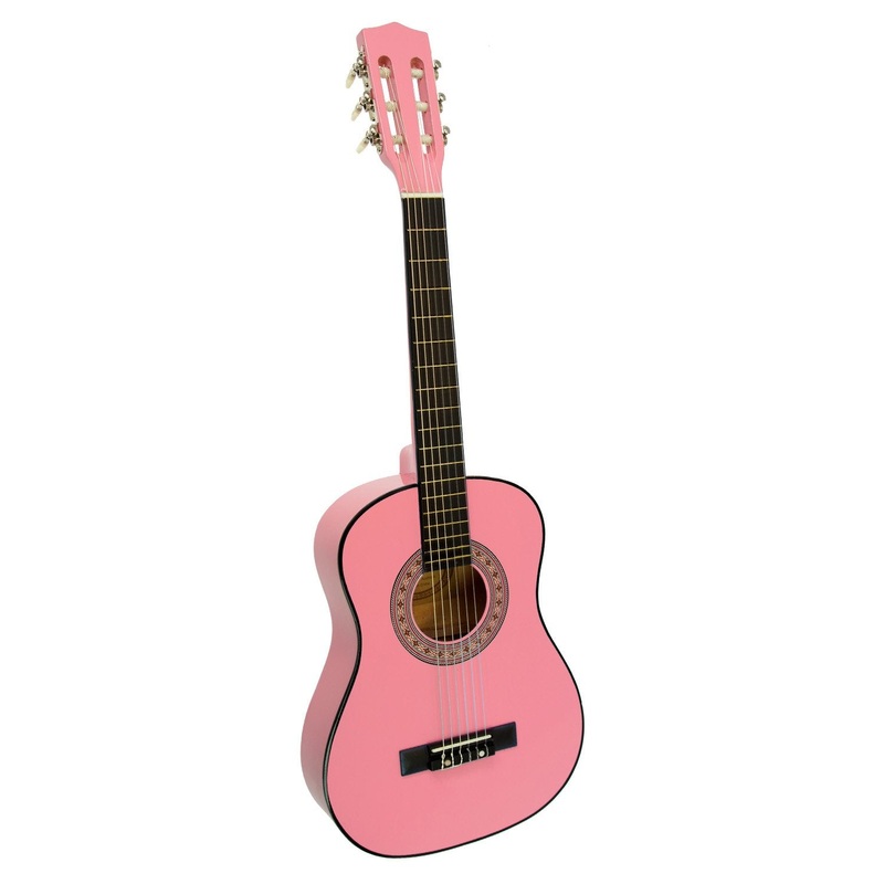 Karrera 34in Acoustic Wooden Childrens Guitar – Pink
