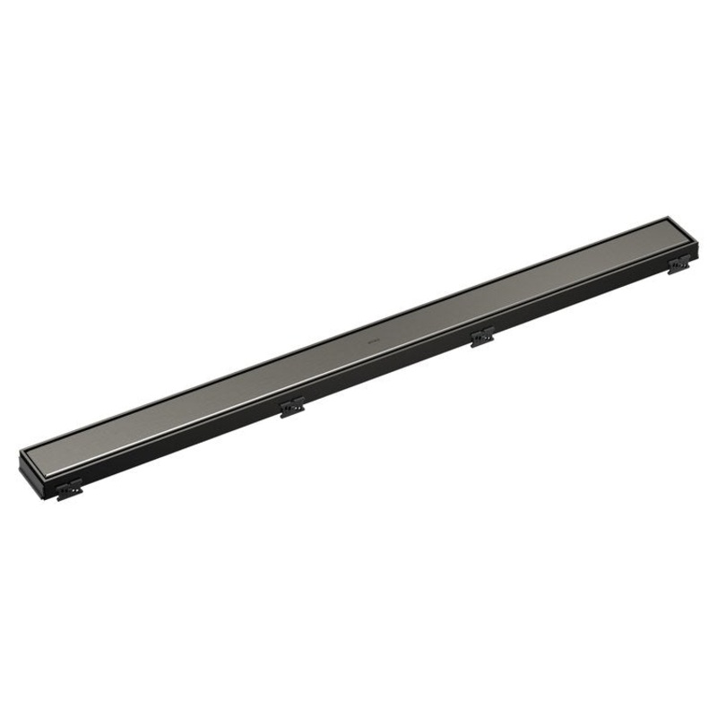 Linear Drain Reversible with Dual Grate Installation 36 Inch Brilliance Luxe Steel Stainless Steel for Rough-In BR73360