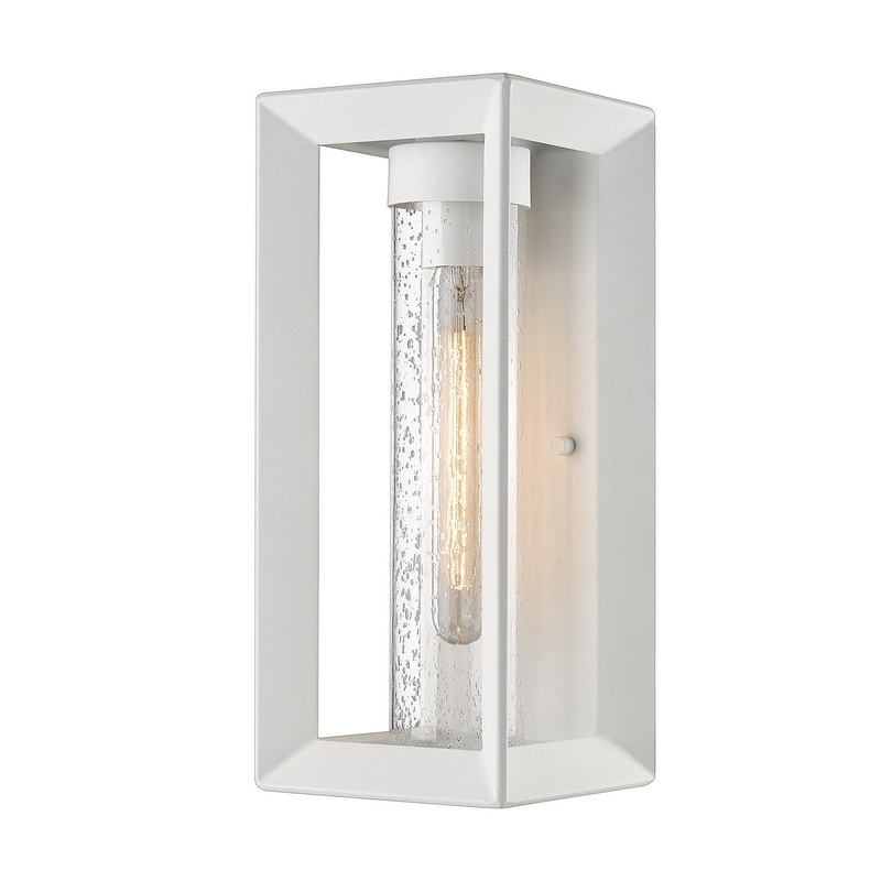 One Light Outdoor Wall Sconce from the Smyth NWT Collection in Natural White Finish by Golden