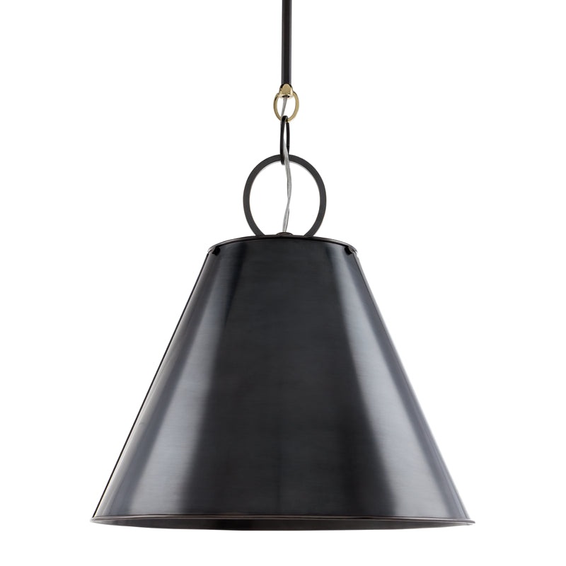 One Light Pendant from the Altamont Collection in Distressed Bronze Finish by Hudson Valley