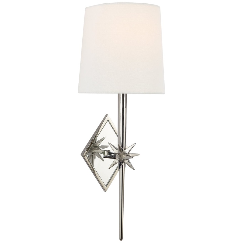 One Light Wall Sconce from the Etoile Collection in Polished Nickel Finish by Visual Comfort Signature