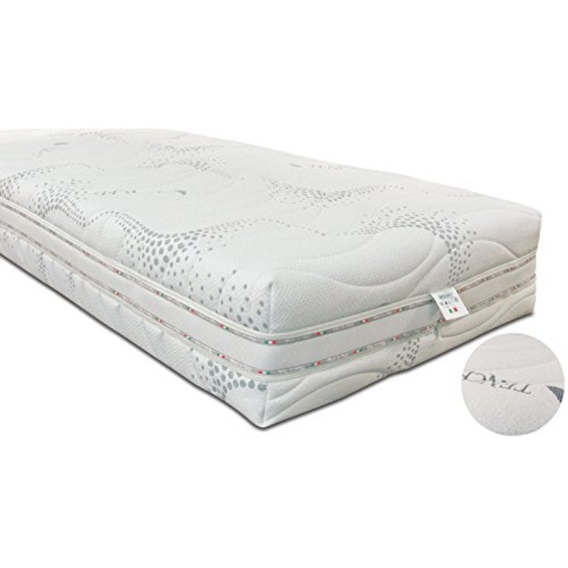 Baldiflex Emporio Fodera per Materasso Singolo in Ten-Cel, Coprimaterasso, con Fascia Traspirante, Sfoderabile con Zip, Atossica, Misura 80x190x20 cm