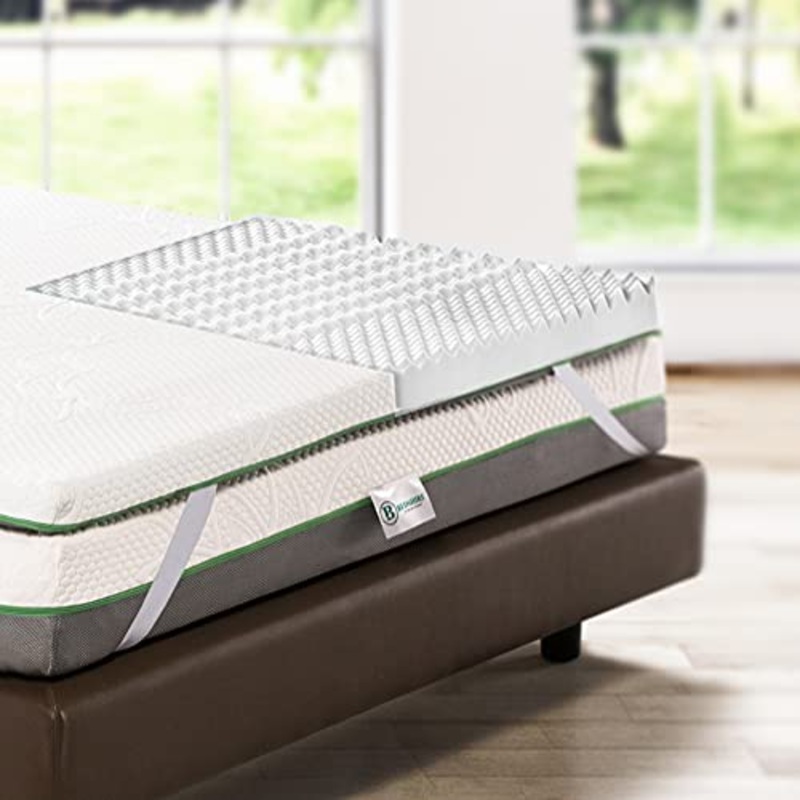 Bedshire Topper Matrimoniale 160×190 Materasso Correttore in Memory Foam Alto 6 cm con Rivestimento Sfoderabile Futon Ortopedico Made in Italy 100%