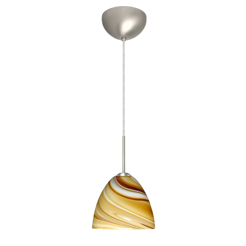 Besa 1BC-7572HN-HAL-SN Sasha One Light Pendant Satin Nickel