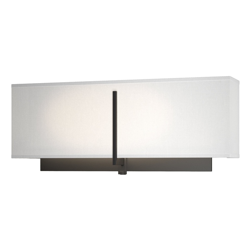 Exos Square Sconce Black Natural Anna Shade (SF)