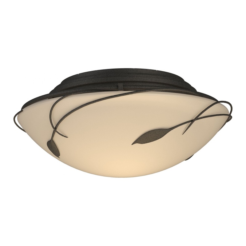 Forged Leaves Flush Mount Natural Iron