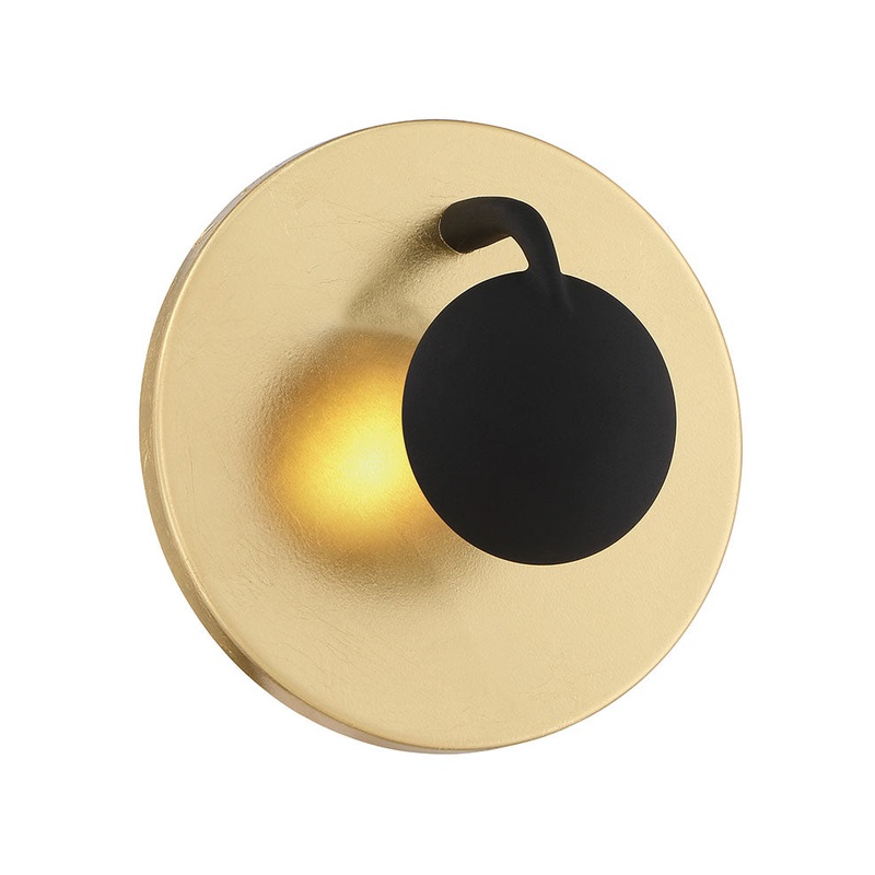 LED Wall Sconce from the Aurora Collection in Gold / Black Finish by Arnsberg