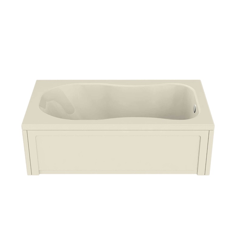 MAAX 101057-004-004-100 Topaz 7236 Acrylic Alcove End Drain Hydromax Bathtub in Bone